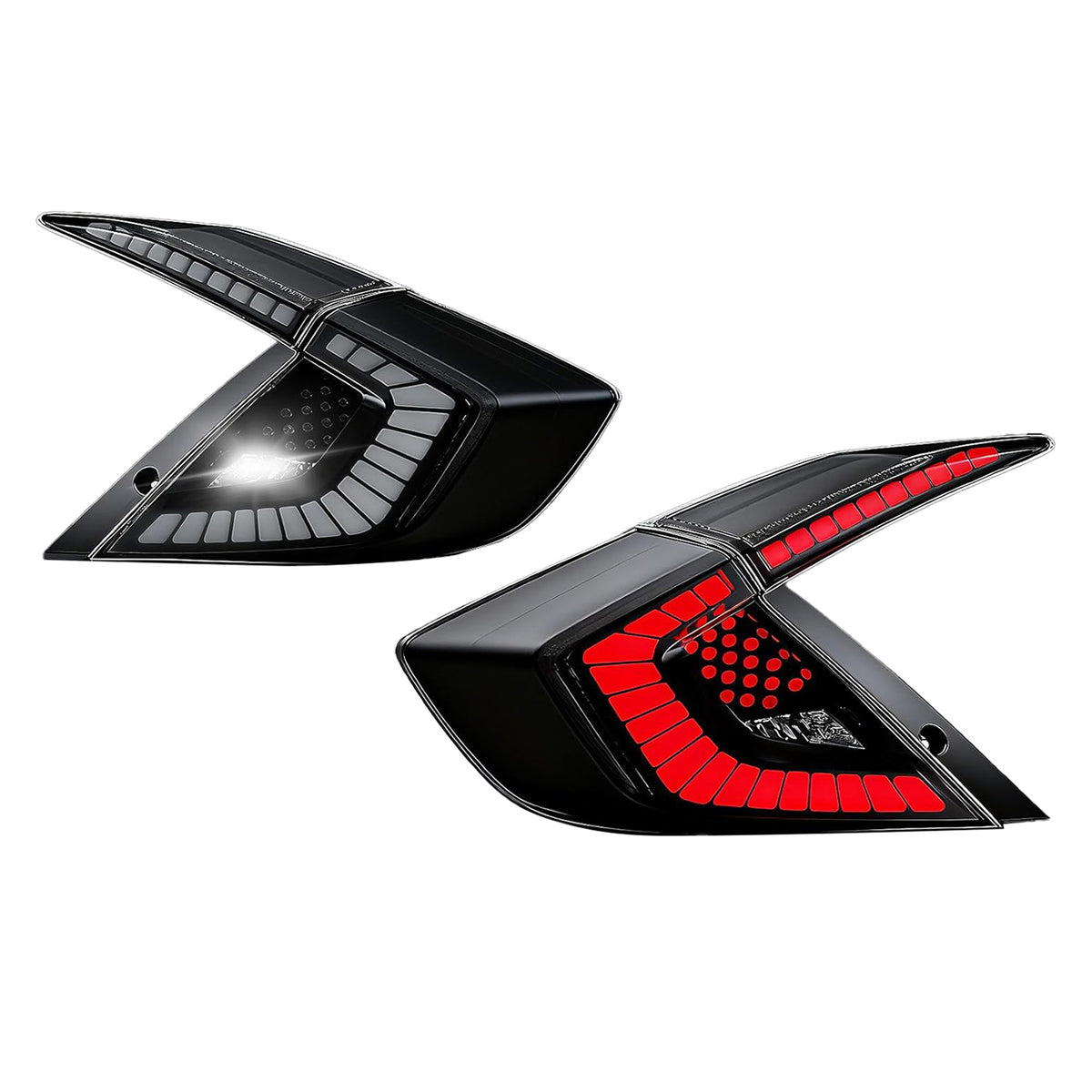 2016–2021 Honda Civic 10th Gen Sedan Sequential LED Tail Lights | Smoked Lens | Start-Up Animation | 1 Pair