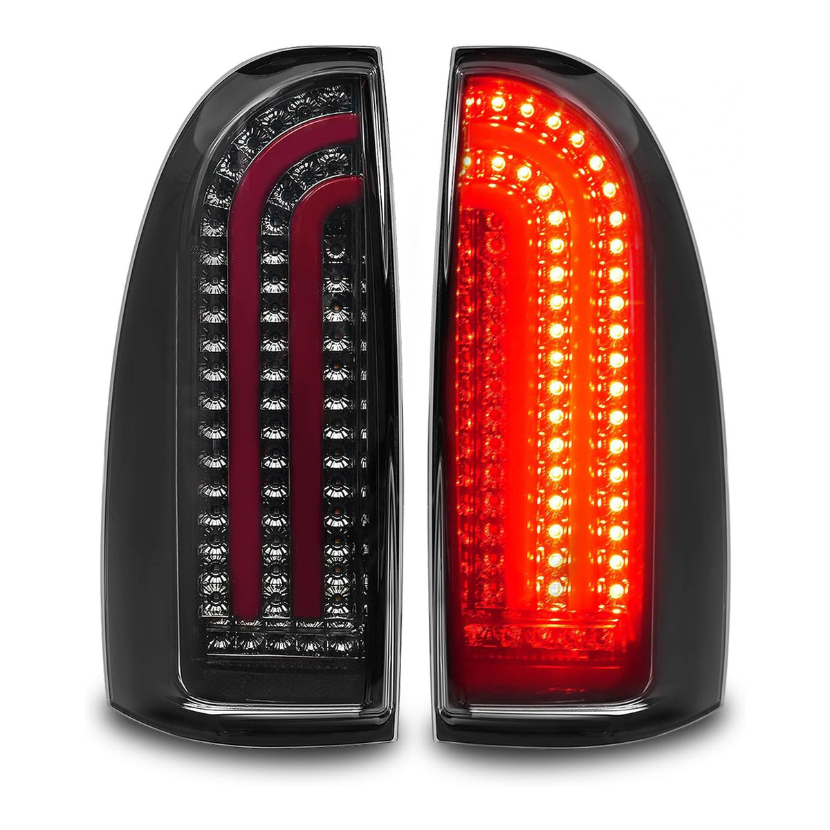 2005–2015 Toyota Tacoma Smoked LED Tail Lights | Sequential Turn Signal Animation | Brake & Reverse | IP67 Waterproof | 1 Pair